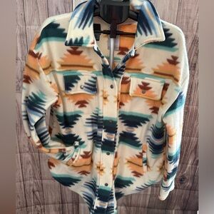 🤠 Aztec Fleece Shacket | Boot Barn | Fornia | Cozy Western Print | M | NWOT